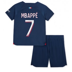 Paris Saint-Germain Kylian Mbappe #7 Replika Babytøj Hjemmebanesæt Børn 2023-24 Kortærmet (+ Korte bukser)